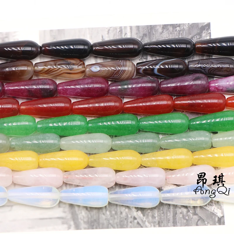 Angqi модные ювелирные изделия многоцветные в форме капли халцедон Агаты свободные