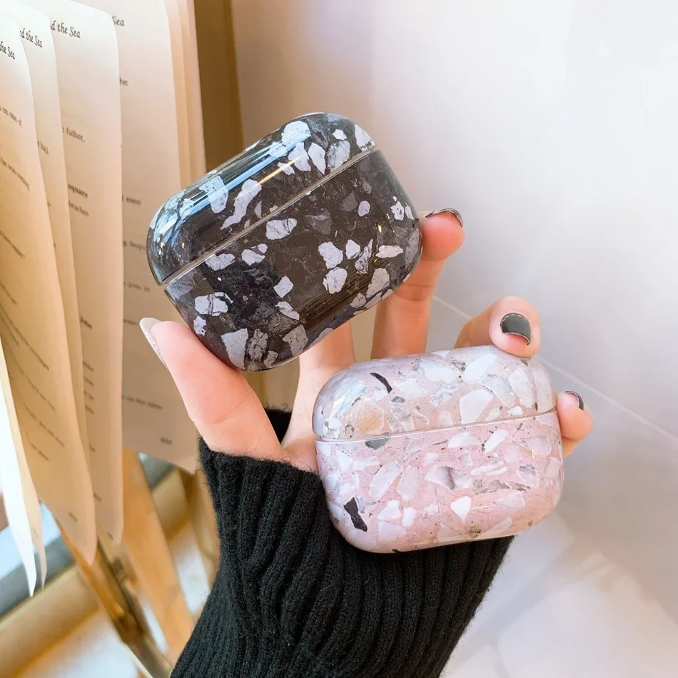 Earphone Case For Apple Airpods Pro Marble Flower Hard Cover Air Pods 3 Headphone Earpods Charging Box Clear | Электроника
