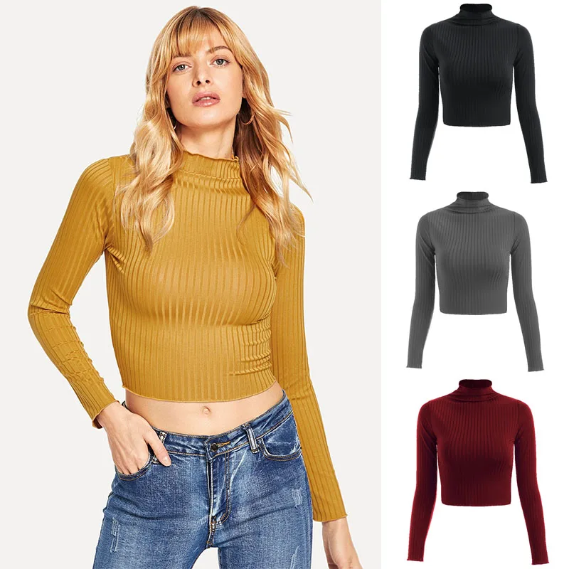 

Autumn Winter Solid Blouse Women Casual Striped O-Neck Shirt Pullovers Tops
