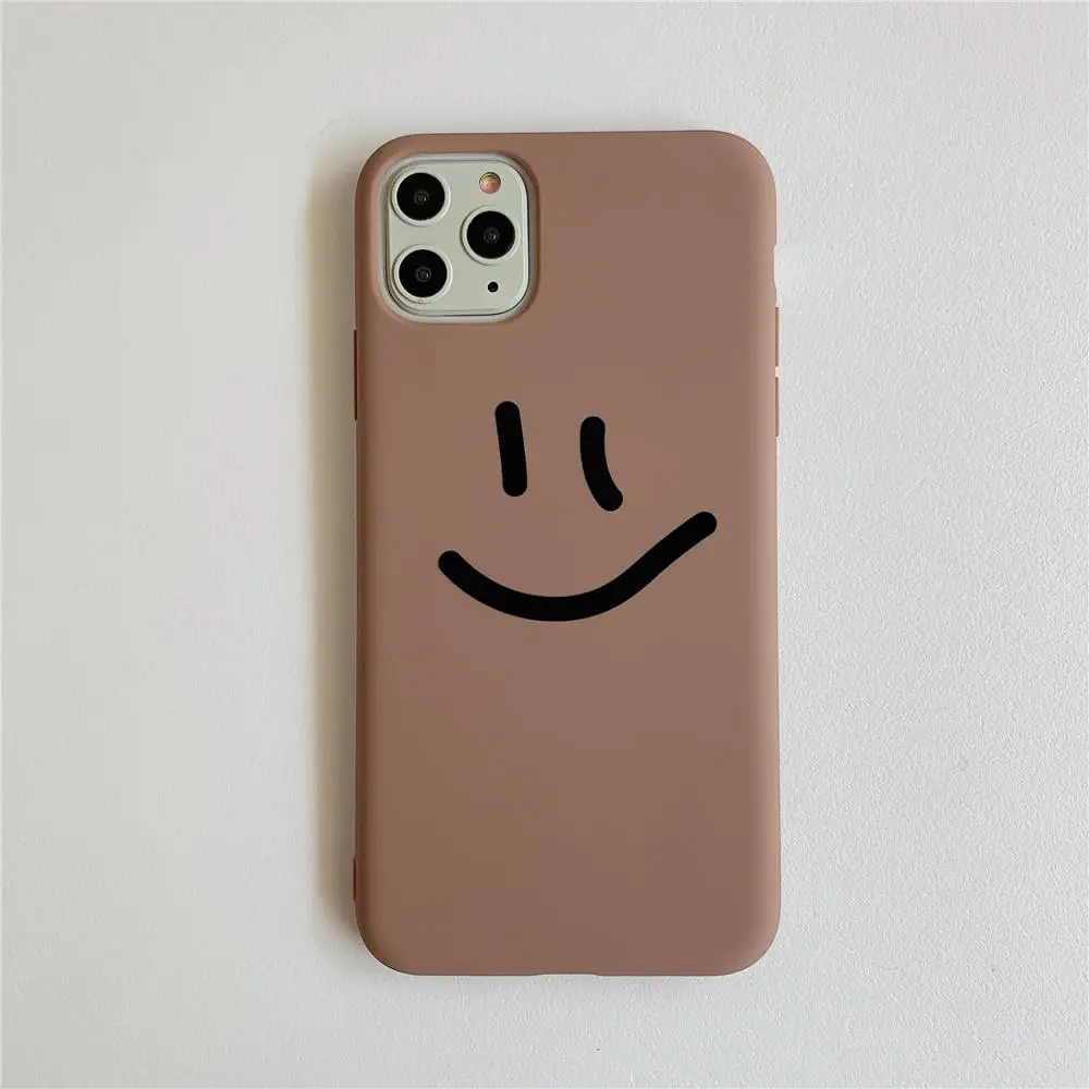 Funny Cartoon Black Line Art Smile Face Phone Case For iPhone XS 11 Pro MAX XR X 6 7 8 6S Plus 10 Soft Silicone Back Cover Coque |