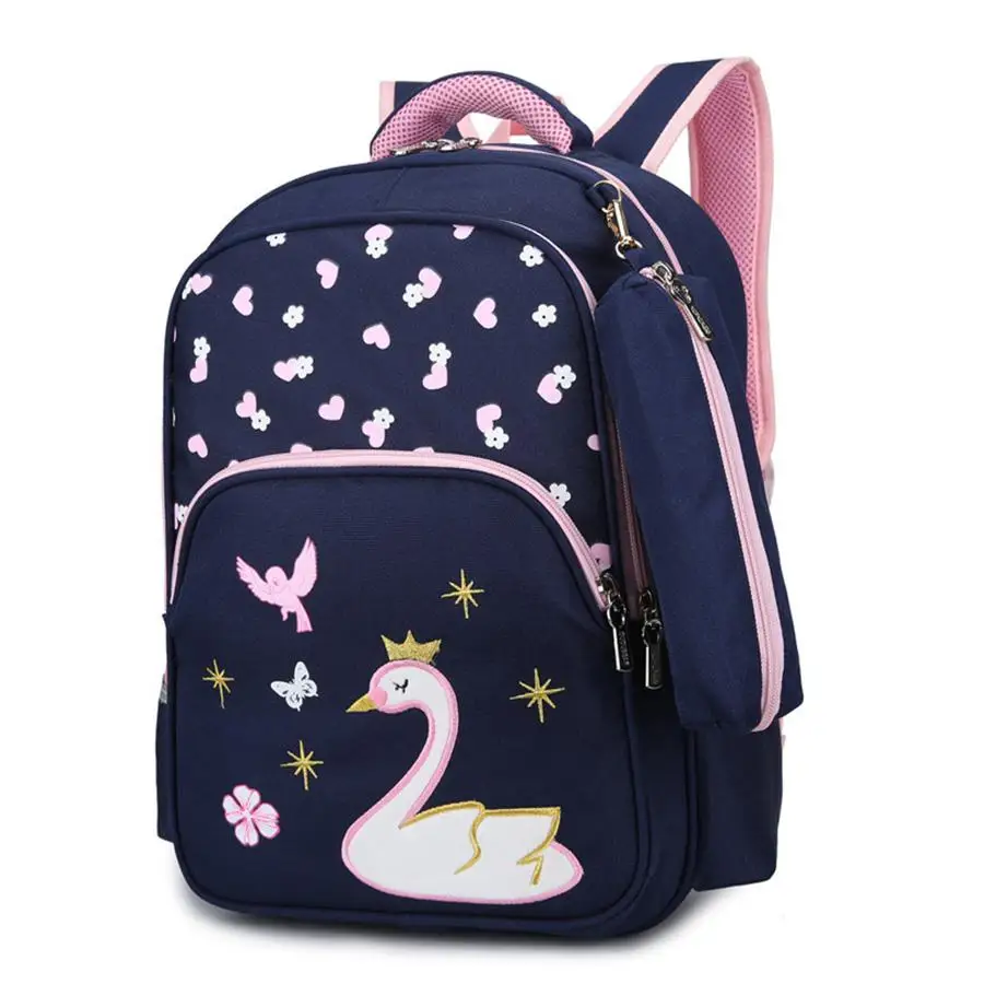 

Children School Bags Grade 1-5 Boys Dinosaur Book Backpack Set Girls Lovely Swan Kids Primary School Pencil bag sacfille enfant