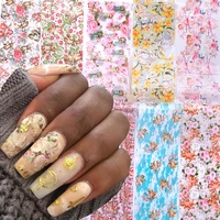 10 color multicolor set nail art stickers angel flowers rose star water transfer paper nails sticker decal nail art decorations