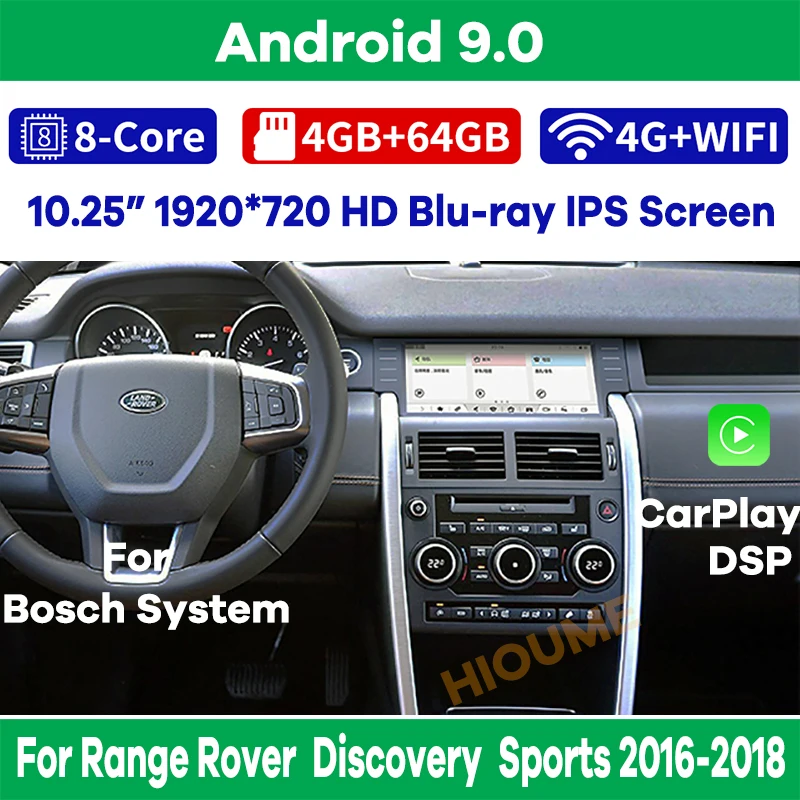 10 25 &quotAndroid 9 GPS Навигация Аудио плеер Радио для Ranger Rover discovery Sport 2016-2018 Bluetooth WIFI 8 ядер