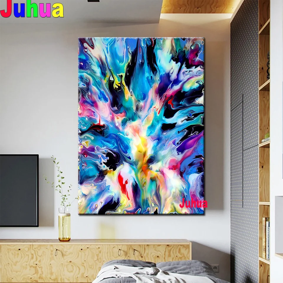 

Handmade Gift 3d diy diamond painting Abstract Blue Art diamond embroidery 5d pictures full Square round drill landscape,