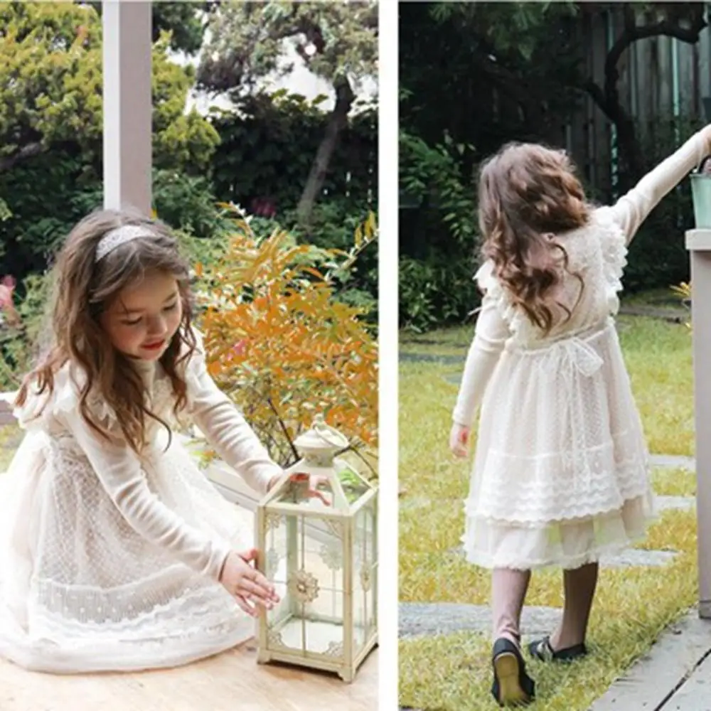 Toddler Girls Dresses Kids Winter Fall Clothes Long Sleeve Dress for Lace Princess Baby Party Girl | Детская одежда и обувь