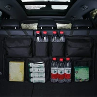 car rear seat organizer auto seat back storage bag automobile trunk cargo mesh ornaments sundries gadget interior accessories