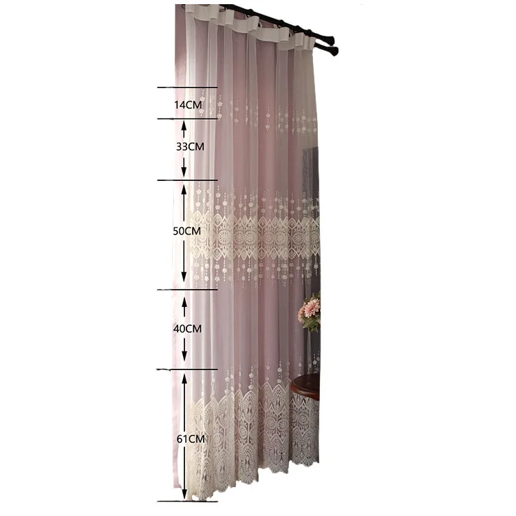 

American-Style Light Luxury Embroidered tulle Beautiful Living Room Mesh tulle Home Assembly Screen Window tulle home decor