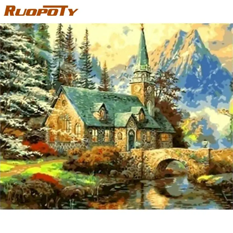 

RUOPOTY Acrylic Frame Diy Painting By Numbers Kits Wall Art Handpainted Oil Painting Animals For Home Decors Artwork 60x75cm