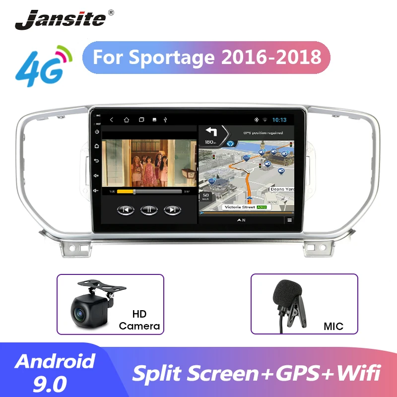 Автомобильный Радио Jansite Android 9 0 для KIA sportage 2016-2018 мультимидиа видео сплит-экран