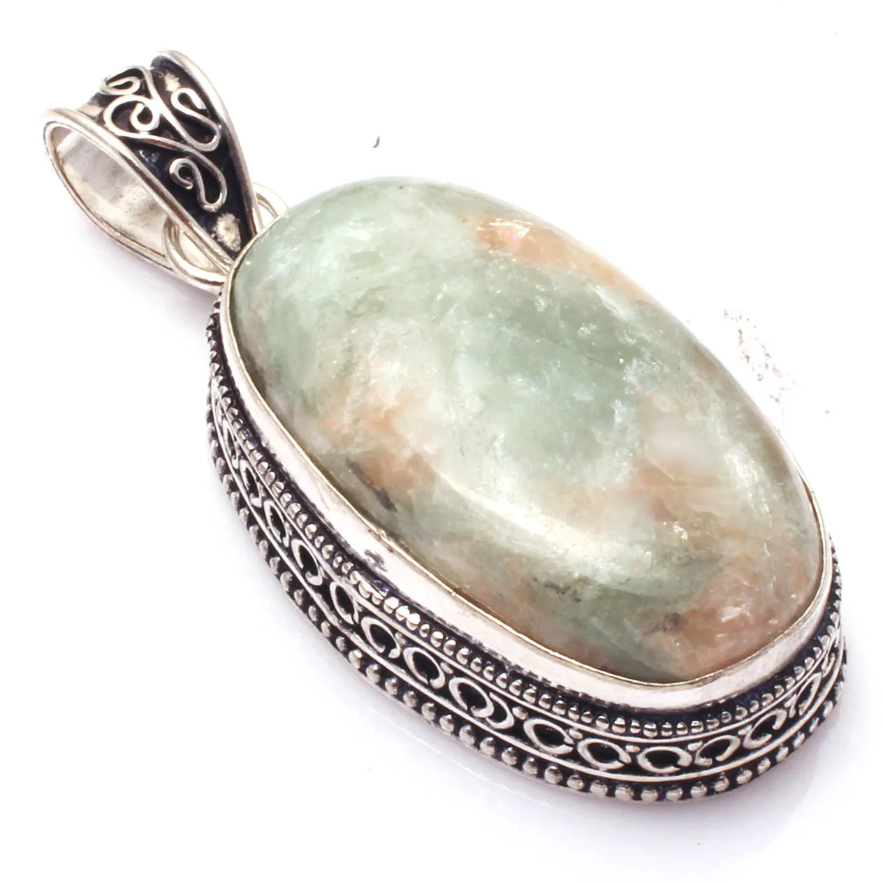 

Genuine Ruby Zoisite Pendant Silver Overlay over Copper , Hand made Women Jewelry gift , P10001