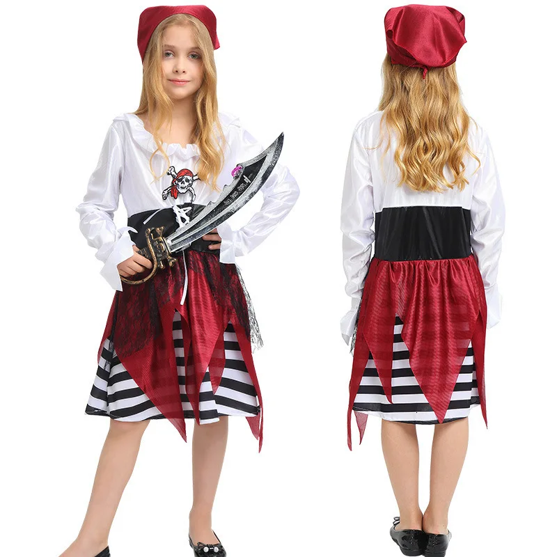 Роскошные костюмы пиратов на Хэллоуин для девочек Детский Карнавальный костюм