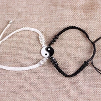 fashion couple braided bracelet chinese style retro tai chi alloy accessories hand woven rope bff best friend friendship jewelry