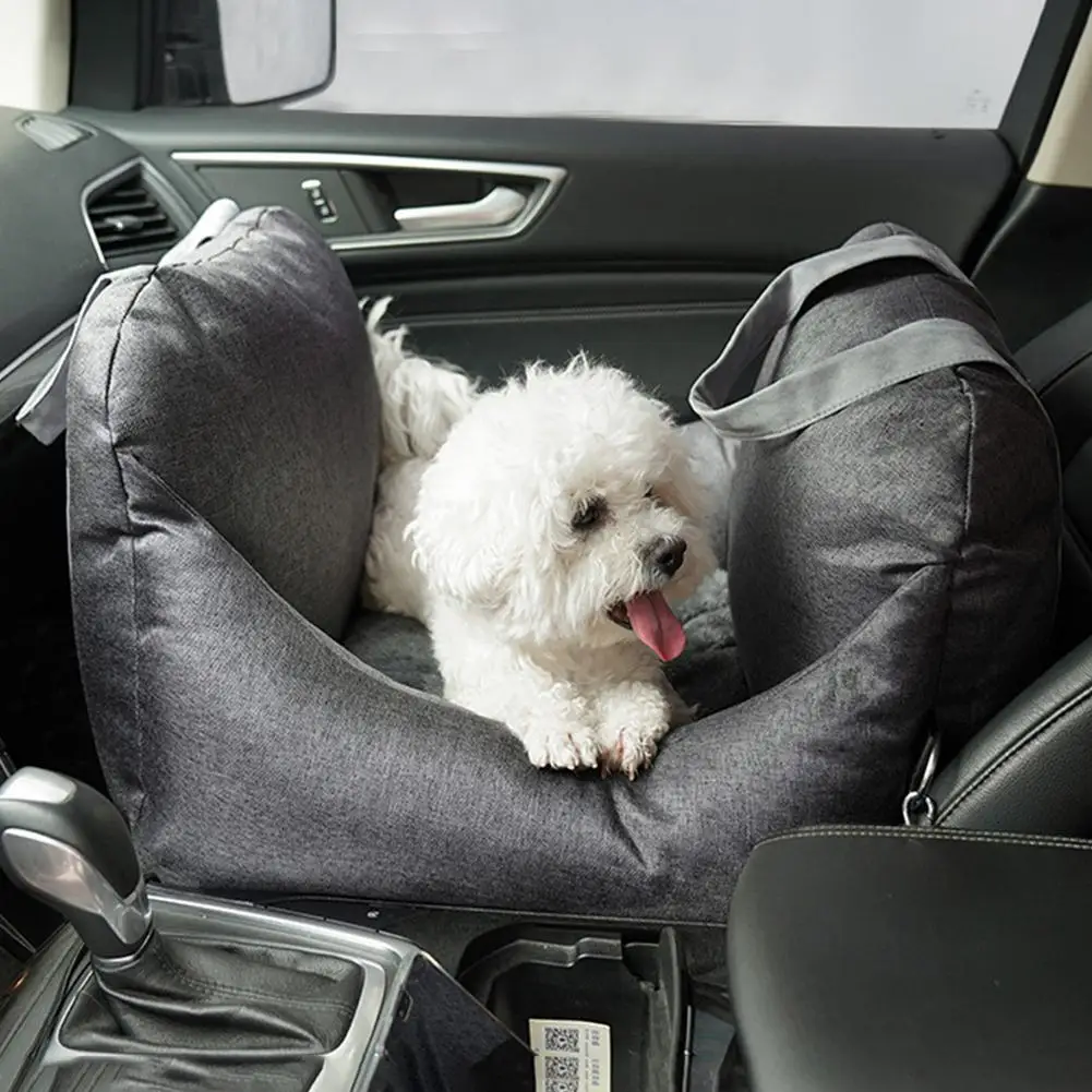 Asiento de coche del perro de elevador de asiento para mascota con asas para los asientos de coche peque&ntilde;o perro y gato asiento de seguridad port&aacute;til de viaje nido mascota-1