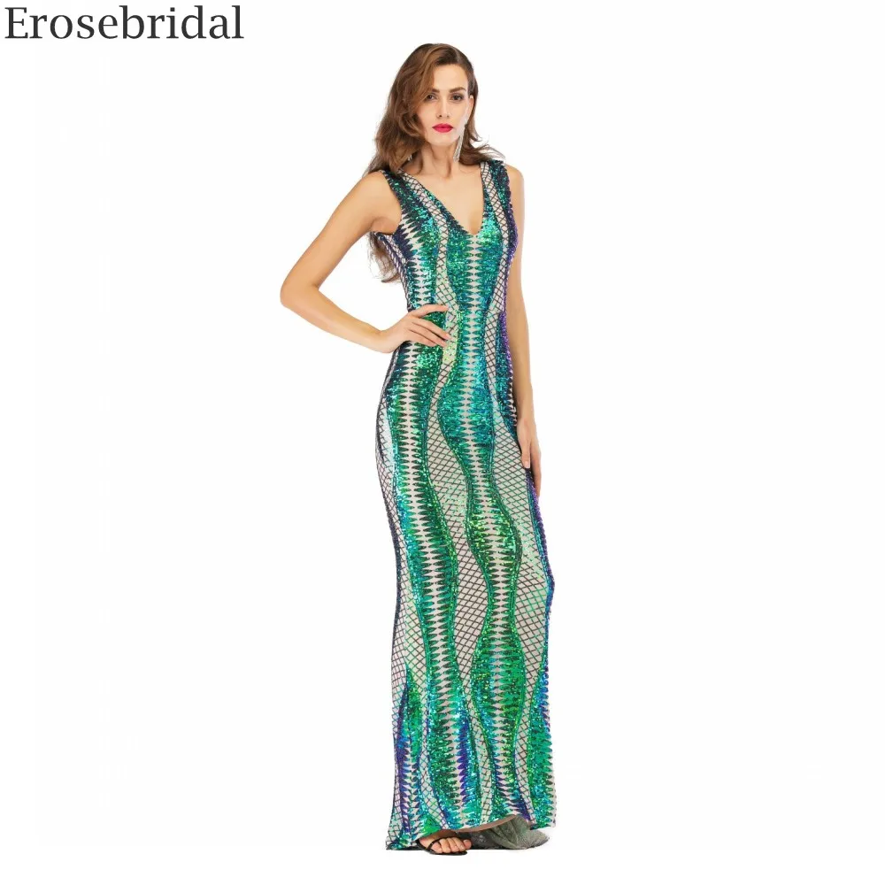 Erosebridal женское вечернее платье элегантное длинное Русалочка торжественное