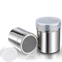 stainless steel chocolate shaker icing sugar powder cocoa flour coffee sifter powdered sugar shaker with cover