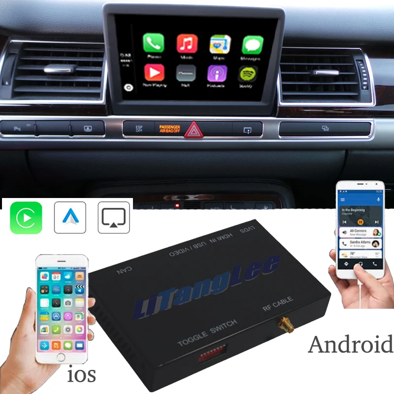 Автомобильный декодер для камеры адаптер Audi A8 D3 4E MMI 2G 2002 ~ 2009 Mirror Link Display Android Auto Play