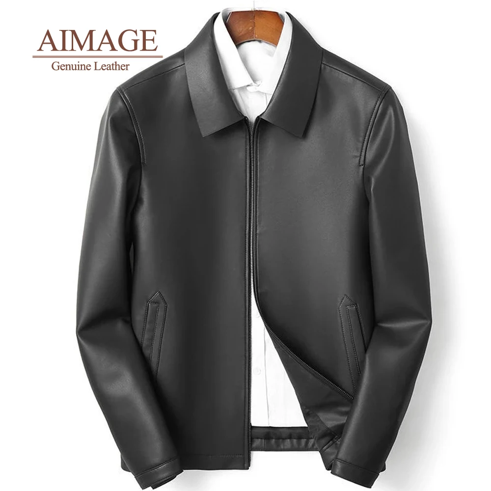 Мужская кожаная куртка из натуральной овечьей кожи |