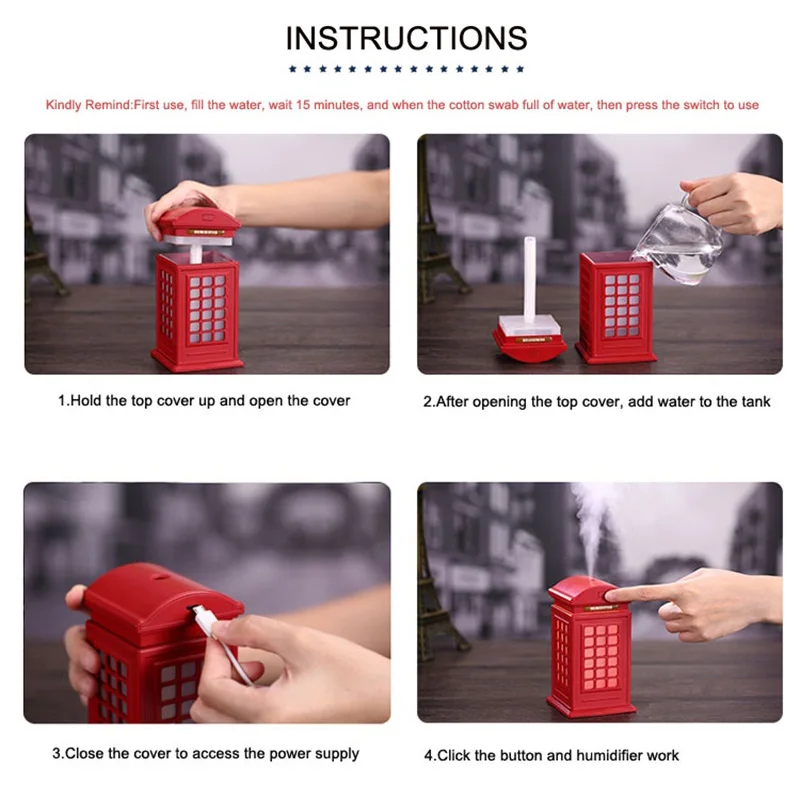 Увлажнитель воздуха с ароматической лампой для телефонной будки Ультразвуковой