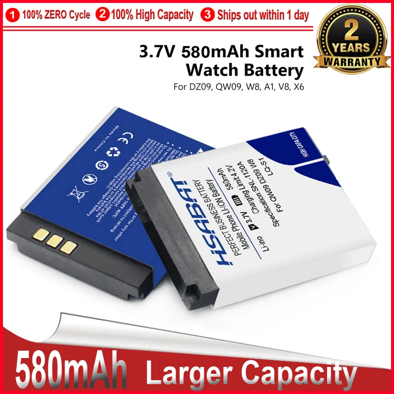 HSABAT 0 цикл 580 мАч LQ-S1 батарея для смарт-часов AB-S1 DJ-09 DZ09 GJD HKS-S1 FYM-M9 SCX-M9 LQ-A1 JHCY-S1 - купить