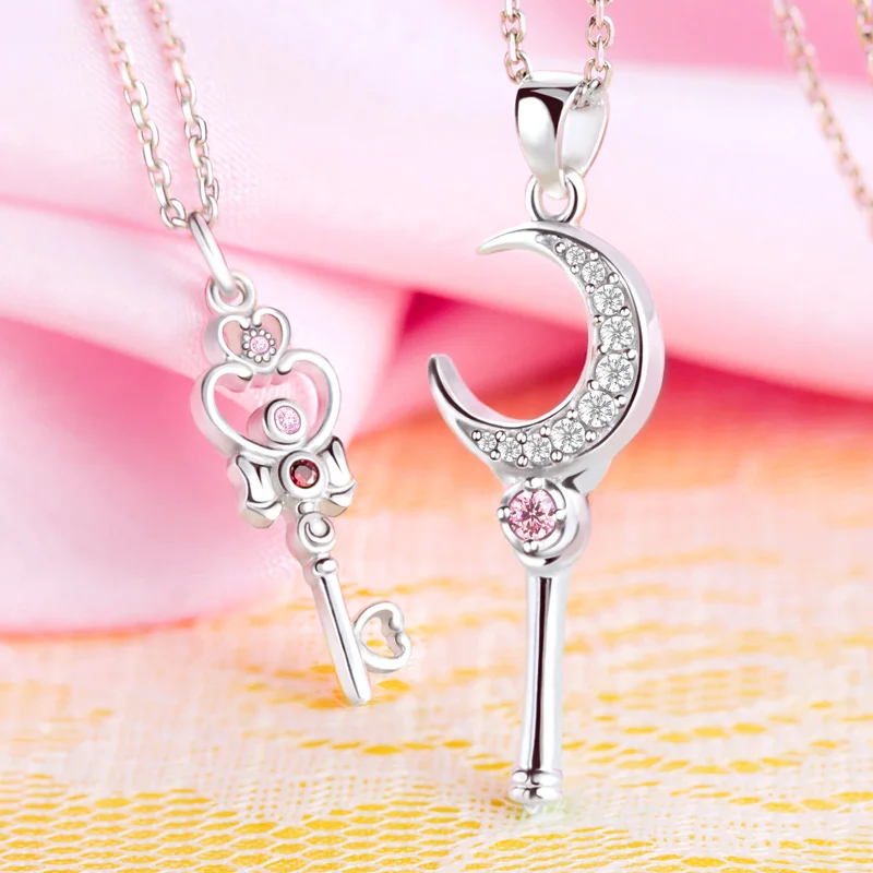 Ожерелье из серебра 925 пробы с подвеской Сейлор Мун и восковой цепочкой аниме