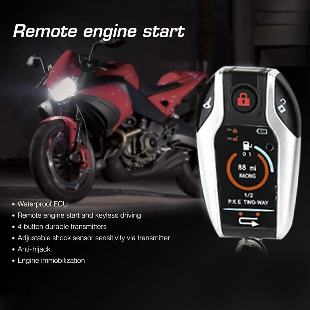 Motorcycle Anti-theft Two-way Alarm with PKE Automatic Induction Start Flameout Function