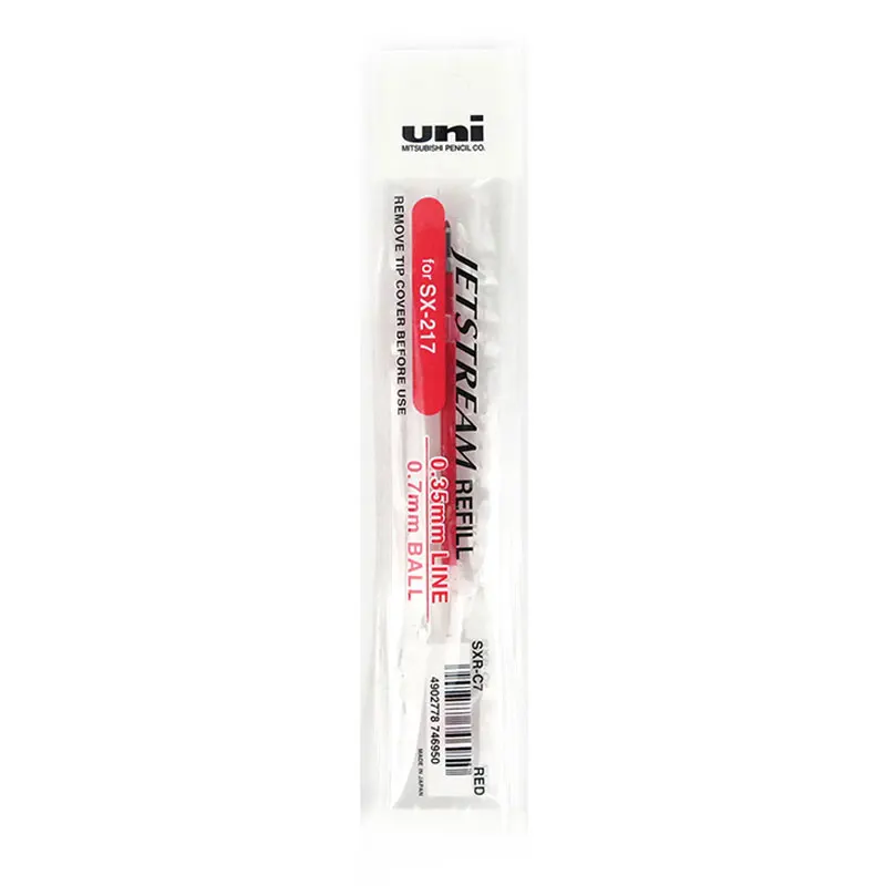 0.7mm 1 red refill 1 шт UNI SX-217 шариковые ручки JETSTREAM Средняя Ручка 0,7/1,0 мм сменный стержень ультра гладкие школьные принадлежности канцелярские принадлежности - Цвет: 0.7mm 1 red refill