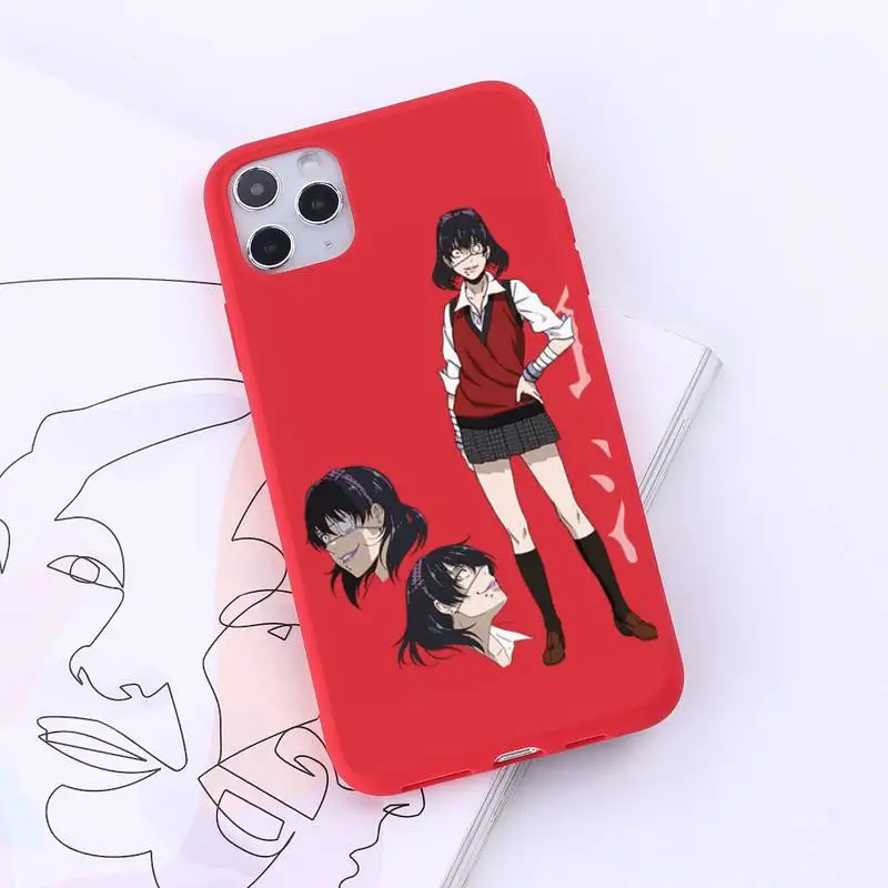 

Crazy Excitement Manga Kakegurui Phone Case Red Candy Color for iPhone 6 7 8 11 12 s mini pro X XS XR MAX Plus