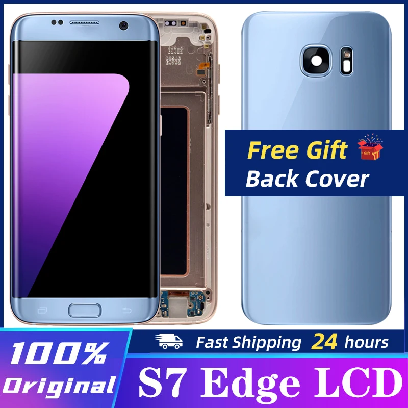 Оригинальный ЖК дисплей 5 ''Burn shadow для Samsung Galaxy S7 Edge с рамкой G935 G935F экран