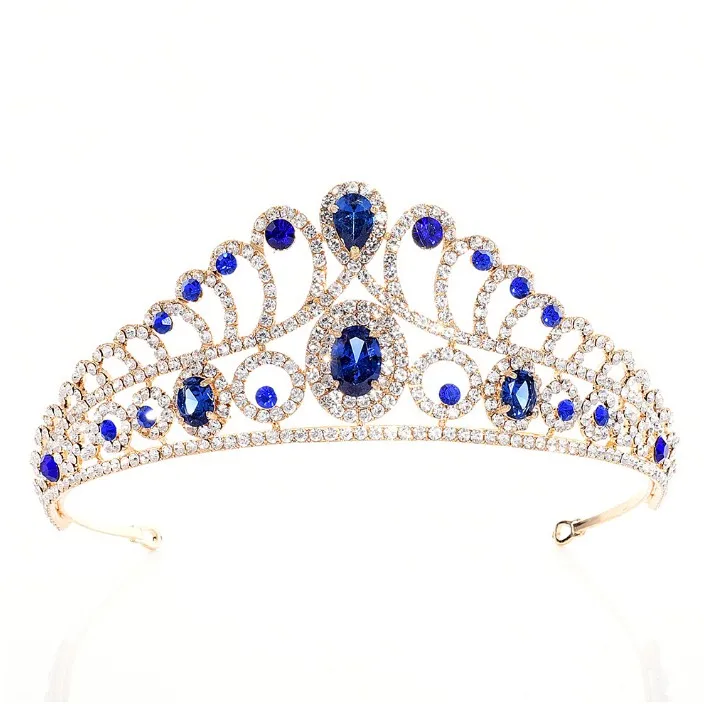 Диадема и короны невесты свадебная тиара с золотым кристаллом барокко