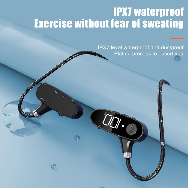 TWS Bone Conduction Wireless Headphones Bluetooth 5.2 Earphone Not In-ear IPX7 Waterproof Sport Running Headset With Mic | Электроника