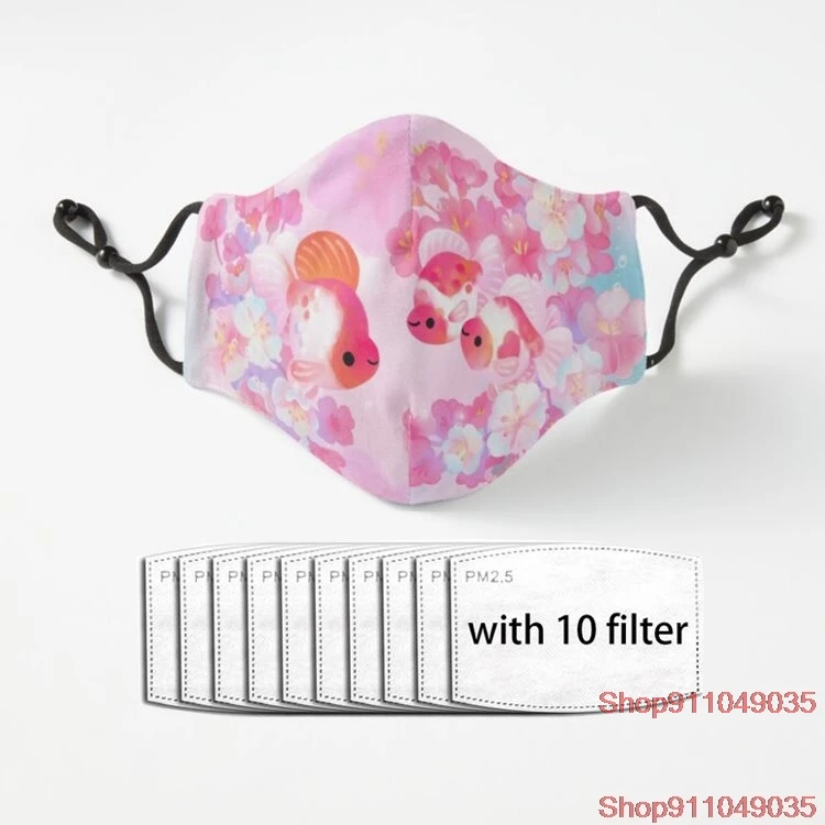 

Sakura Ryukin Unisex Facial Mask Adjustable Luxury Polyester Face Mouth Mask With Filter Mascarillas