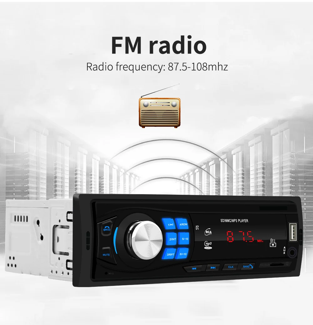 Автомагнитола 1Din автомобильный стерео MP3 плеер с Bluetooth USB AUX FM радио|Автомобильные