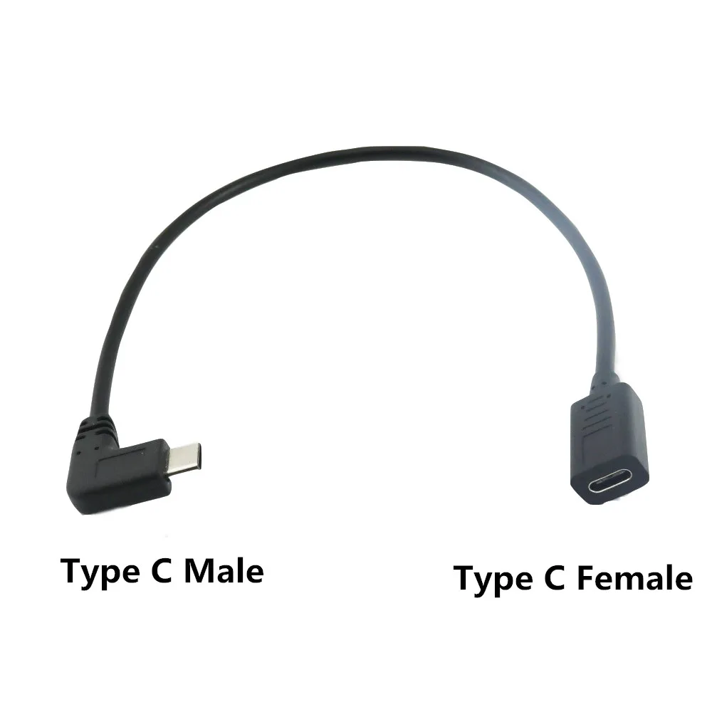 1х type C USB 3,1 мама к type C штекер прямой угол штекер к гнезду удлинитель Соединительный Кабель-адаптер 30 см/1 фут