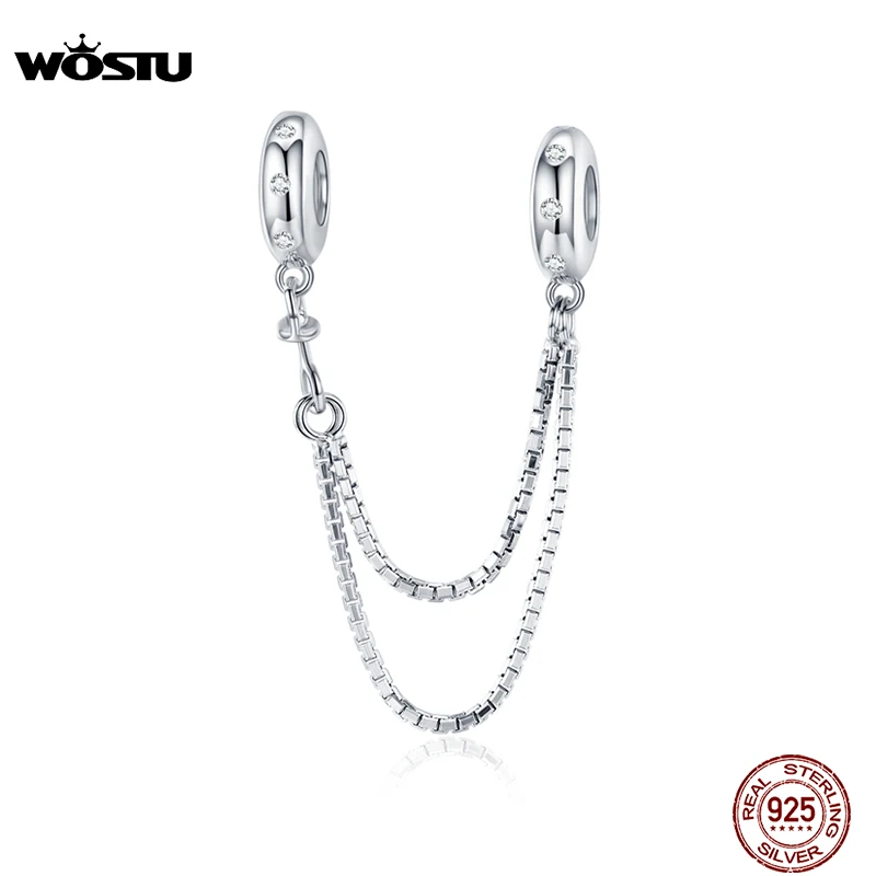 WOSTU 100% 925 пробы серебро кремния безопасносные браслеты с подвесками подходят к