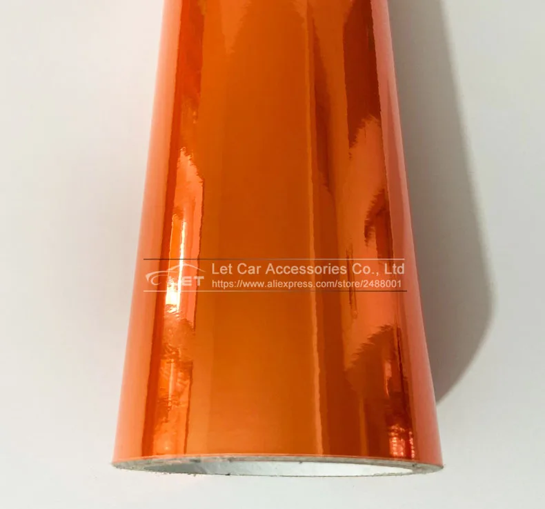 Высококачественная растягивающаяся оранжевая хромированная виниловая пленка с