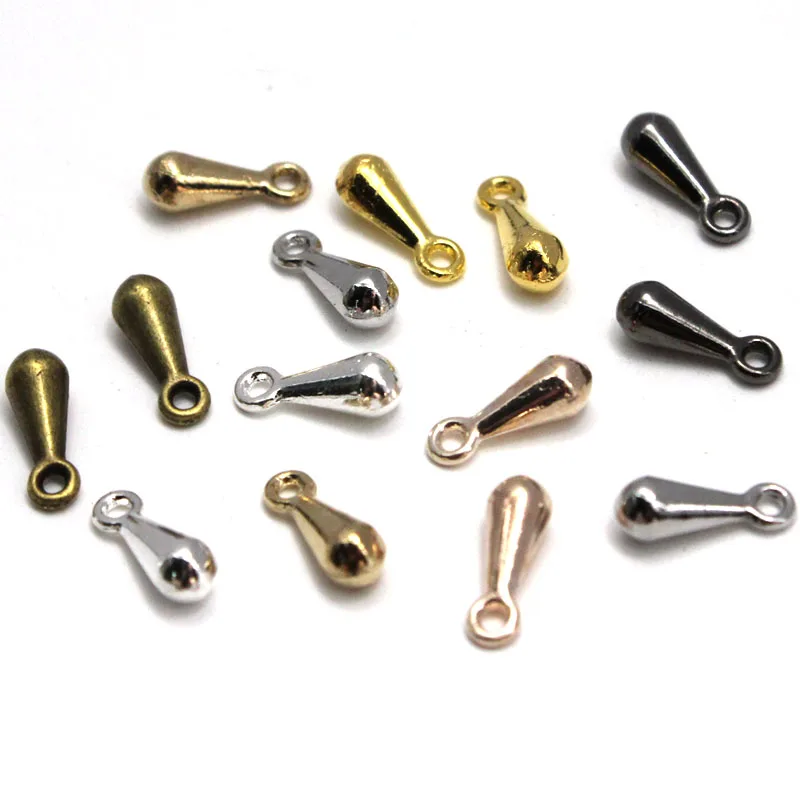 

100-200Pcs/Lot Copper Water Drop End Beads for Extender Tail Chains Jewelry Making Supplies Necklace Bracelet DIY Accessories