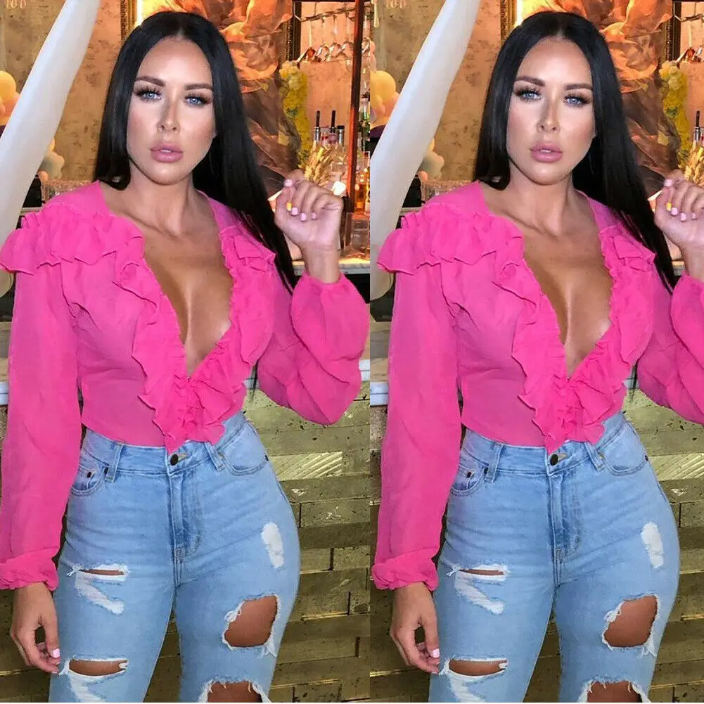 Новинка сексуальная летняя женская прозрачная сетчатая блузка с глубоким