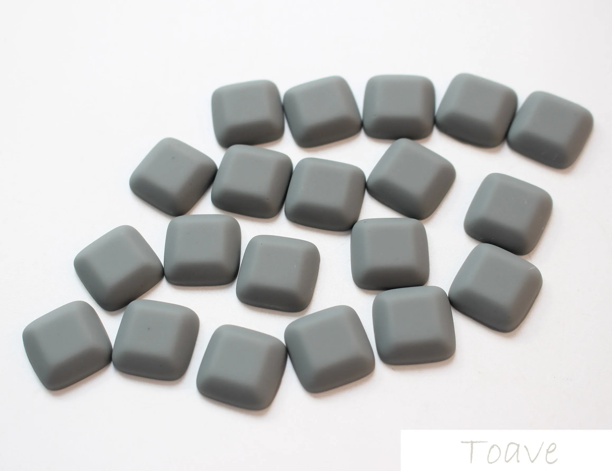 Autumn/winter model rubber-felt half-pill resin square patch ear nail ring Japanese diy hand-made material accessories | Украшения и