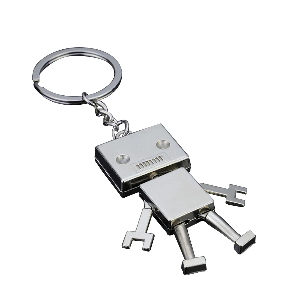 

Creative Model Retro Robot Metal Keychains Accessories Limbs' Joint Movable Fashion Cartoon Gift Car Popular Decorations Pendant