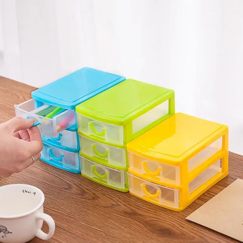 Практичный пластиковый маленький ящик для хранения настольный прозрачный