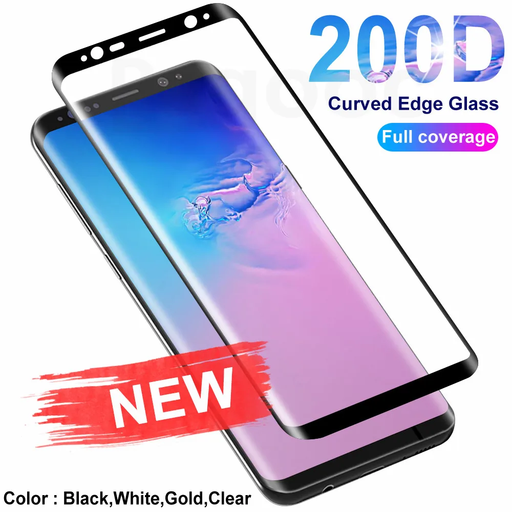 200D защитное стекло с закругленными краями для samsung Galaxy S8 S9 S10 Plus S10E S7 Note 8 9 10 защитная пленка из закаленного стекла