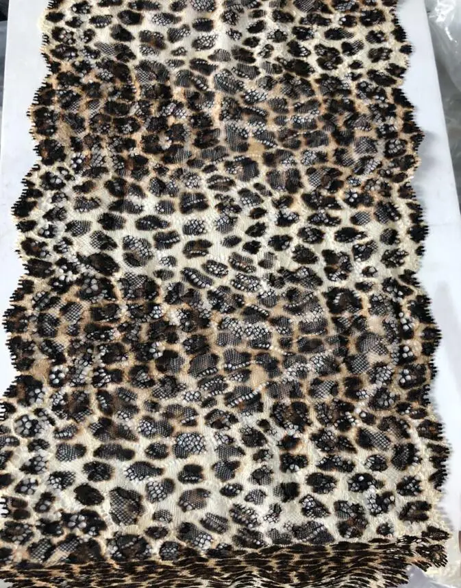 Горячая Распродажа 1 ярд/лот с леопардовым принтом и кружевной отделкой высокие