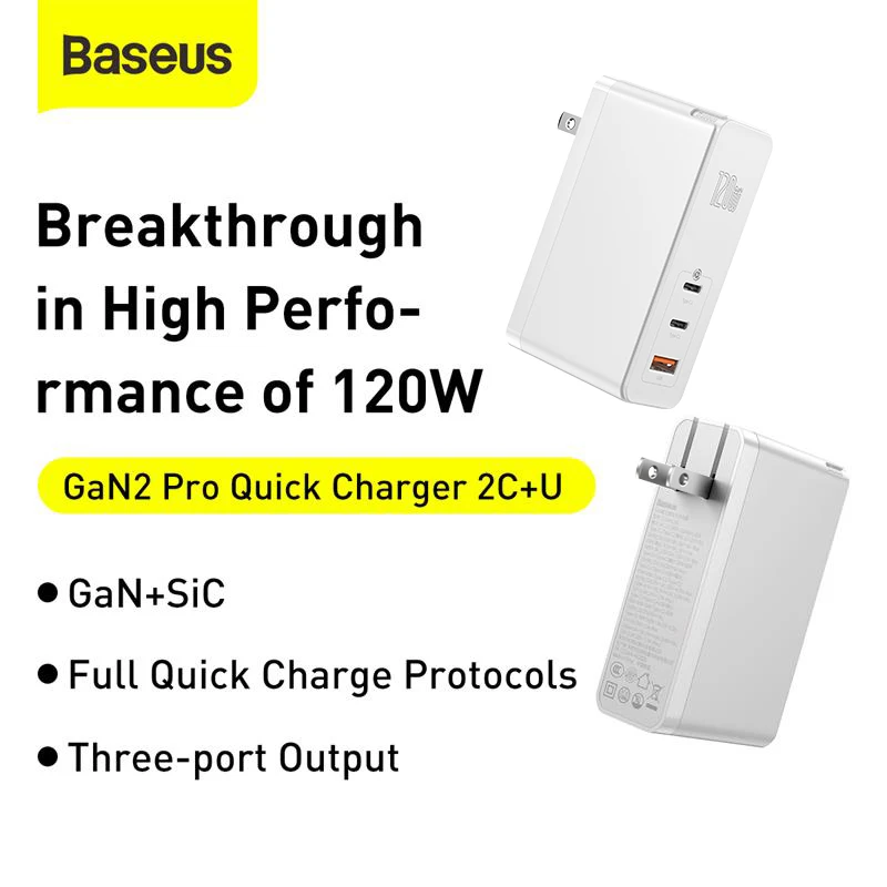 baseus 120w gan usb charger qc4 0 3 0 pd3 0 quick charging for iphone 12 pro xiaomi us charger fast charging for laptop tablet free global shipping
