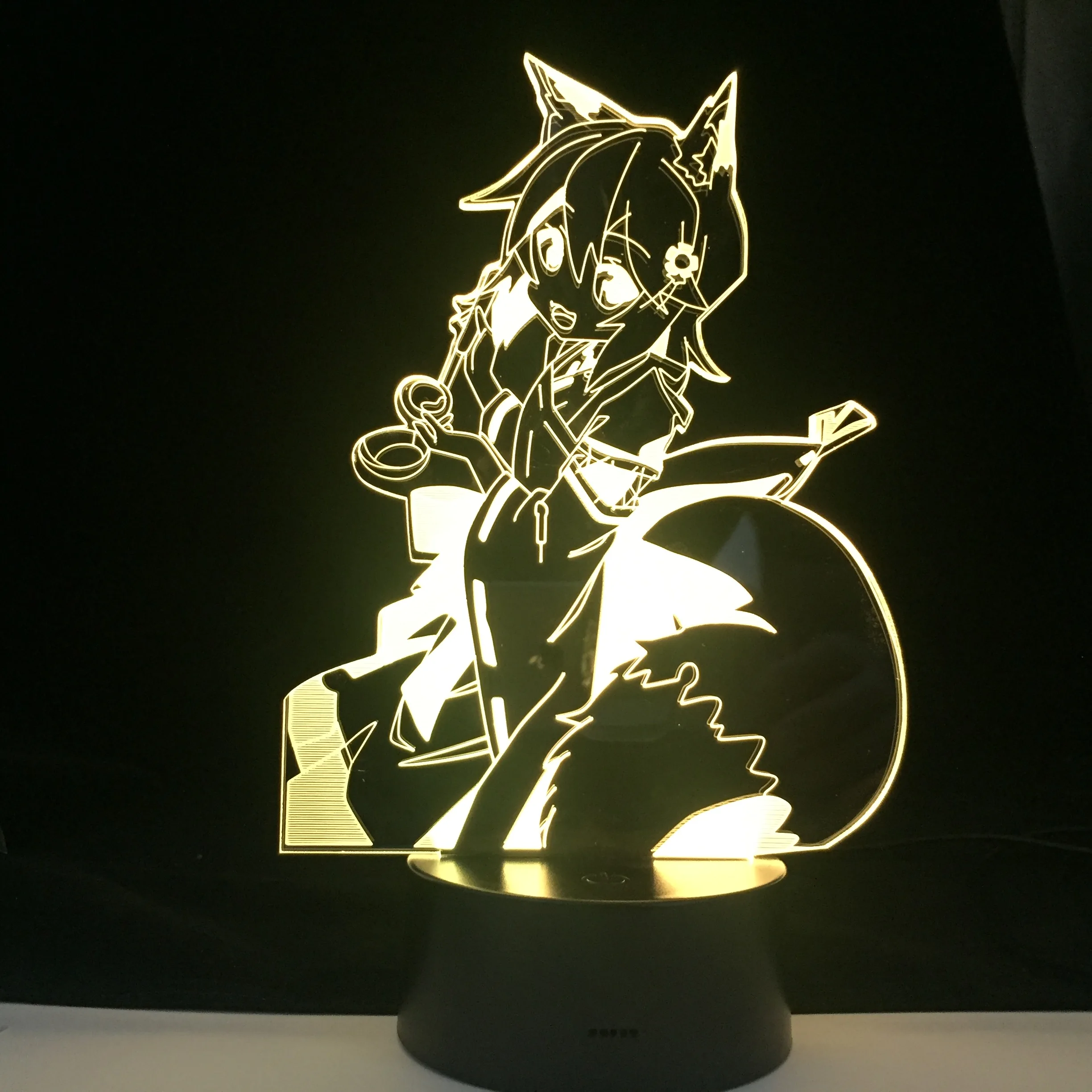 3D ночник The Helpful Fox Senko-san Anime 7/16 цветов с пультом дистанционного управления для украшения детской комнаты (доставка без имени отправителя).