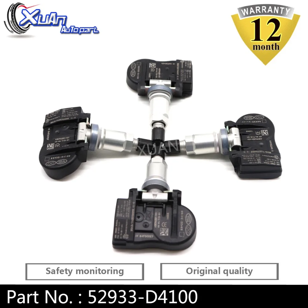 XUAN 4 шт. TPMS датчик давления в шинах 52933-D4100 для hyundai ELANTRA I30 FASTBACK KIA OPTIMA NIRO Sorento