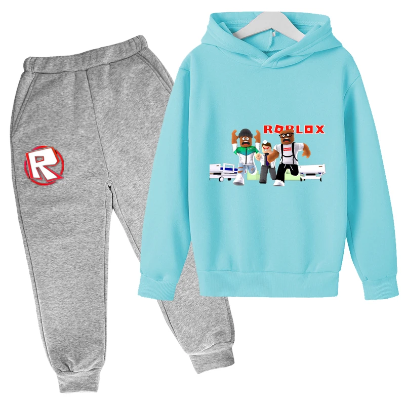 

Cartoon Game Hoodies Spring Hoodies Kids Robloxing Casual Pullover Teen Girls Boys Sweatshirt + Pants Children Fashion Clothes