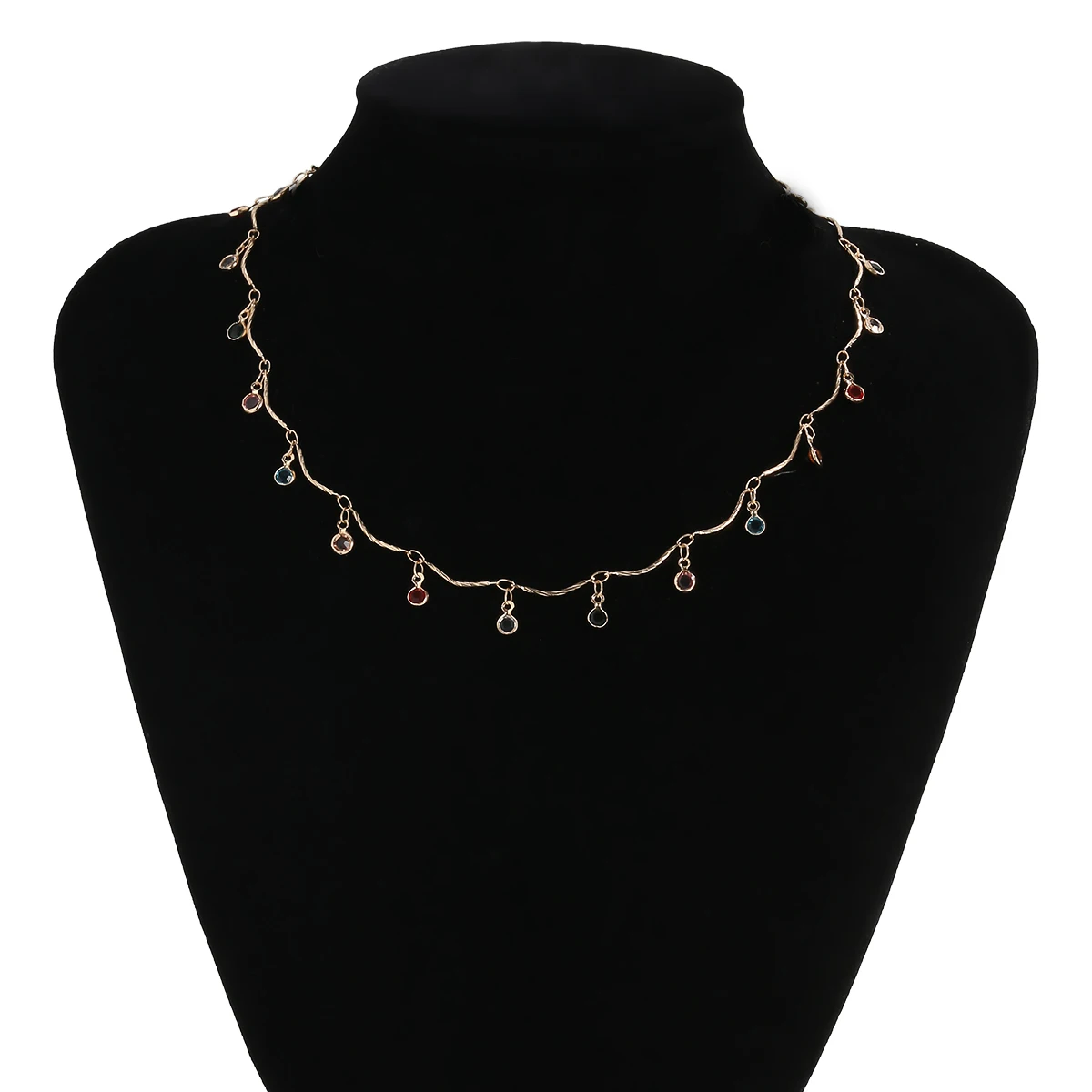 

Minimalist Colorful Water Drop Necklace Ethnic Acrylic Pendants and Necklaces for Women Choker Neck Jewelry Beach Accessories