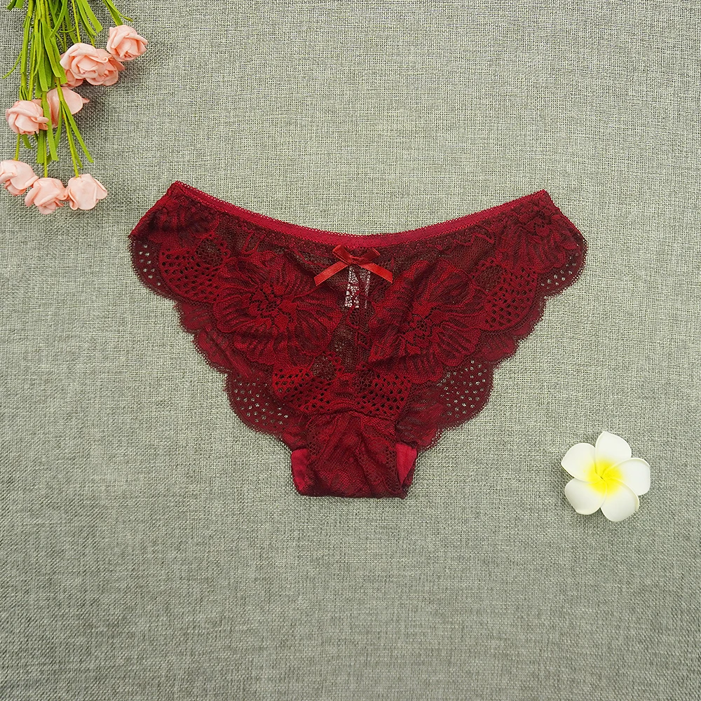 Пикантное женское нижнее белье Ixuejie дышащие кружевные трусики с низкой талией