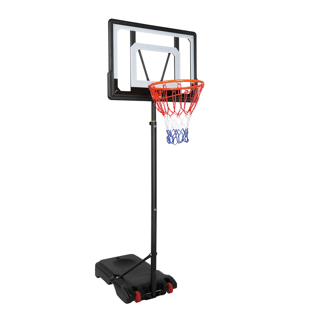 

Portable Removable Basketball Hoop Teenager PVC Transparent Backboard with 1.2m-2.1m Adjustable-Height Pole Maximum Applicable