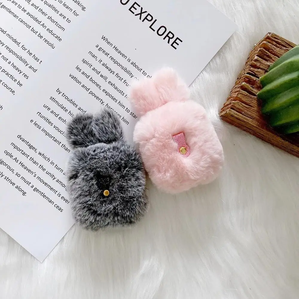 Роскошные зимние милые розовые меховые наушники Лиса плюшевые Беспроводной